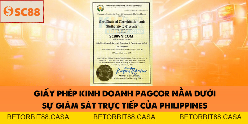 Vai Trò Giấy Phép Kinh Doanh SC88 Trong Cá Cược Online - BETORBIT88
